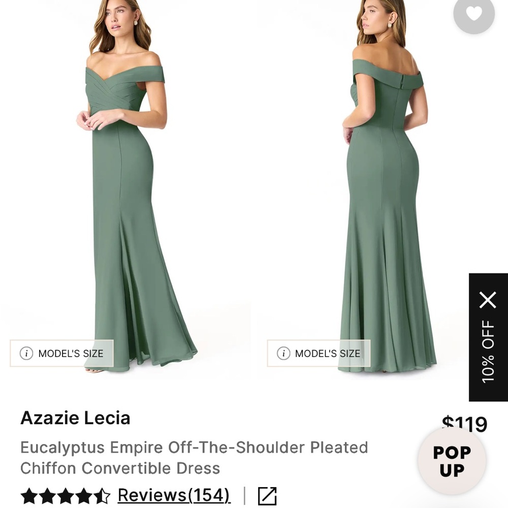 Azazie Lecia Eucalyptus Green Off-the-Shoulder Maxi Dress